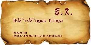 Bárányos Kinga névjegykártya
